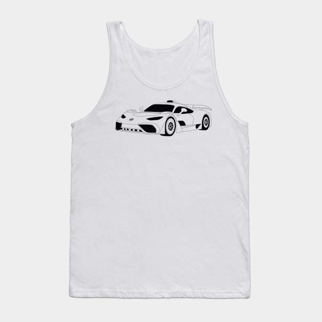 AMG-One Black Outline Tank Top by kindacoolbutnotreally